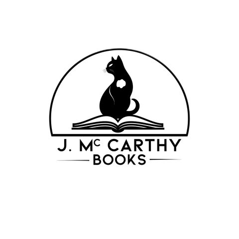 The J. McCarthy Books imprint mark: a cat seated on an open book beneath a rising arch.